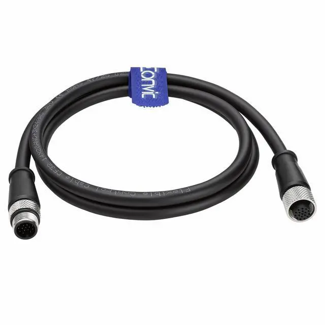 Alt view image 3 of 5 - Eonvic M12 Cable 17 Pin A Code Male to Female Waterproof Aviation Sensor Cable Plug Shielded Injection Moulding Industrial Electrical PVC 1m