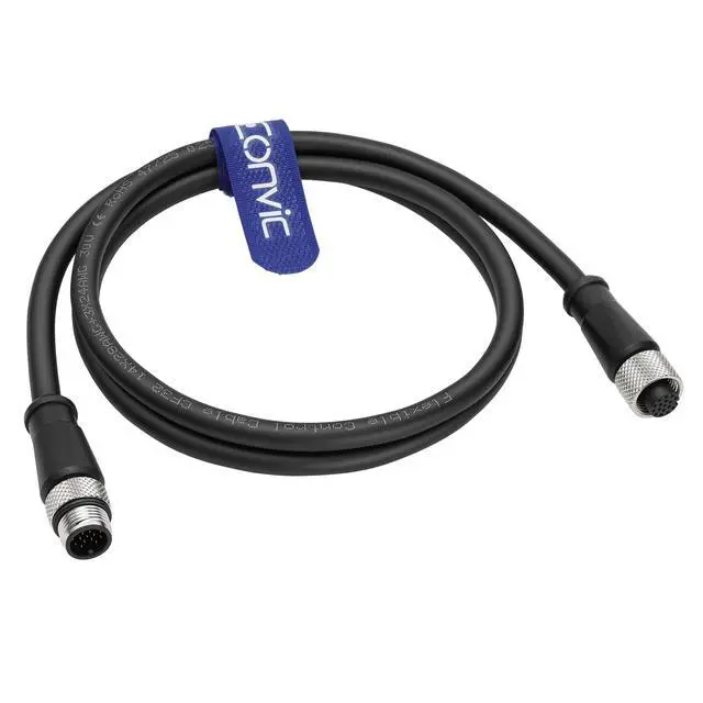 Alt view image 4 of 5 - Eonvic M12 Cable 17 Pin A Code Male to Female Waterproof Aviation Sensor Cable Plug Shielded Injection Moulding Industrial Electrical PVC 1m