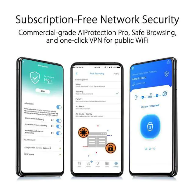 Alt view image 3 of 5 - ASUS ZenWiFi Whole-Home Tri-band Mesh WiFi 6E System (ET9 3PK), Coverage up to 7,800 sq.ft, 7800Mbps, new 6GHz band, AiMesh, Lifetime Free Internet Security, Parental Control, EasySetup, Instant Gu