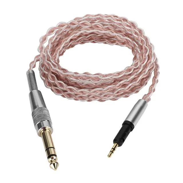 Alt view image 2 of 5 - GEEKRIA Apollo Silver-Plated Upgrade Audio Cable Compatible with ATH-R50x Headphones, 3.5mm (1/8'')/6.35mm (1/4'') to 2.5mm Replacement Headphones Cord for Desktop Amplifier (8.2ft / 2.5m)