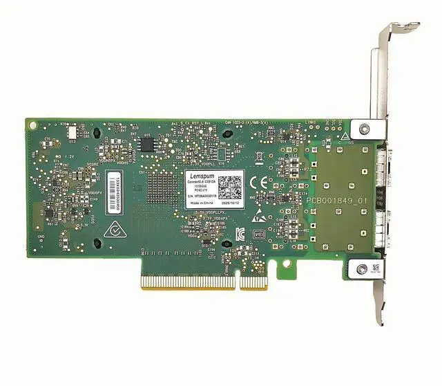Alt view image 3 of 5 - 10/25GbE NIC with Mellanox CX-5 EN Chipset MCX512A-ACUT, Dual SFP28 Port PCIE3.0 x8, 25G Ethernet Network Adapter Card Support Windows/Linux/VMare/OFED, UEFI Enable