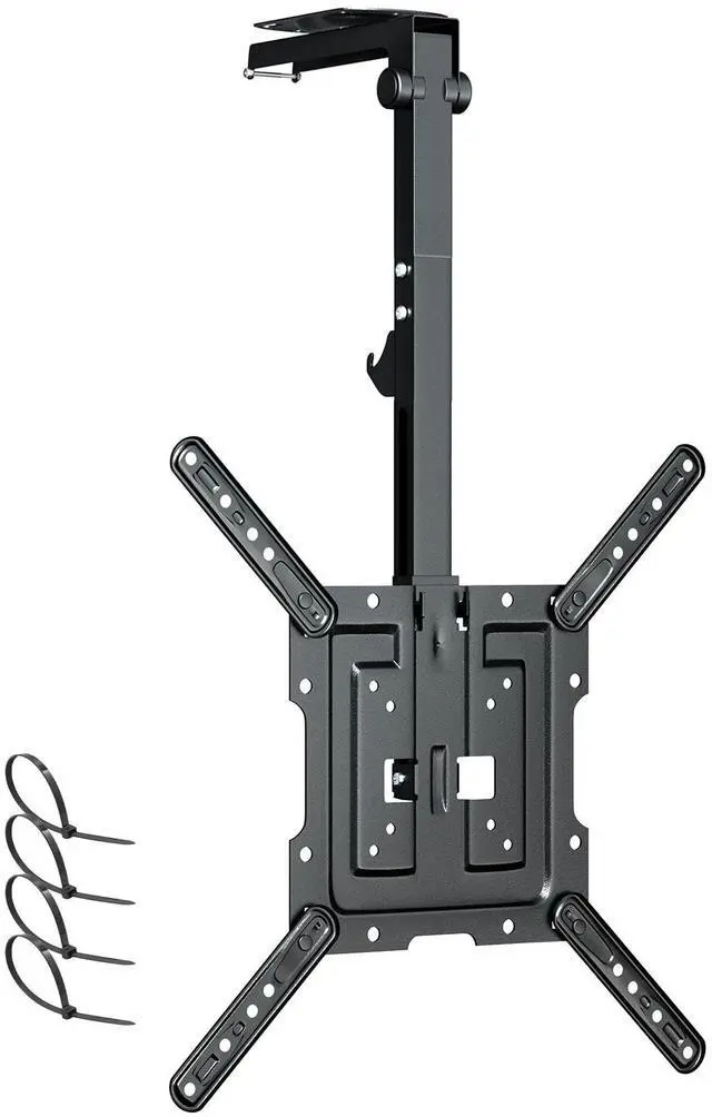 Main image of Ceiling TV-Mount Flip Down Folding - 23-55'' Manual Drop Down TV Mount, Fits Flat and Pitched Roof, Height Adjustable, Swivel, Max Load 44 lbs, Max VESA 400x400 mm, Black