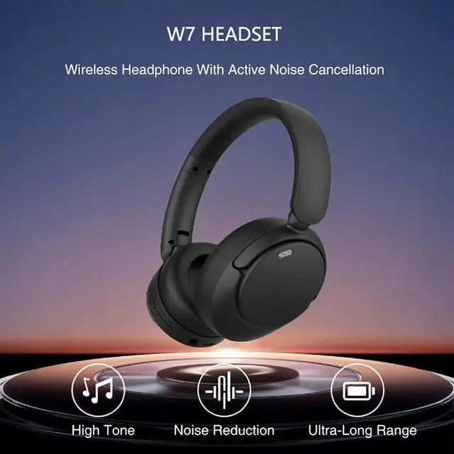 Alt view image 2 of 5 - MLF-W7 Noise Cancelling Headphones Over Ear ANC Headphones Wireless Bluetooth Headphones 500mAh Long Battery Life Active Noise Cancelling Over Ear Headphones Dual Mode Wired/Wireless Bl