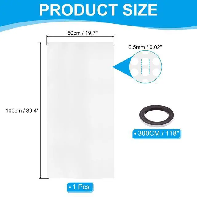Alt view image 2 of 5 - PATIKIL PC Fan Dust Mesh 1000mm x 500mm 0.5mm Hole, 1 Set PVC Computer Cooler Dust Filter PC Case Cover Grills with Magnetic Strip for Computer Cooler Fan Case Dustproof, White