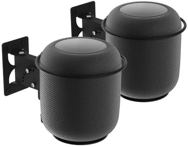 Main image of Yibracki Heavy Duty 2-Pack Speaker Wall Mount for HomePod 1st Wall Mount, Adjustable Swivel & Tilt Mounts for HomePod Gen 1, for HomePod 1st Mounting Brackets with Hardware Kit (Black)