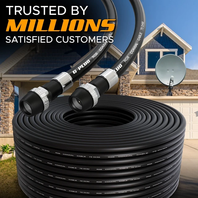 Alt view image 5 of 5 - G-PLUG 100FT RG6 Coaxial Cable Extender - Coax Cable Cord, Triple Shielded
