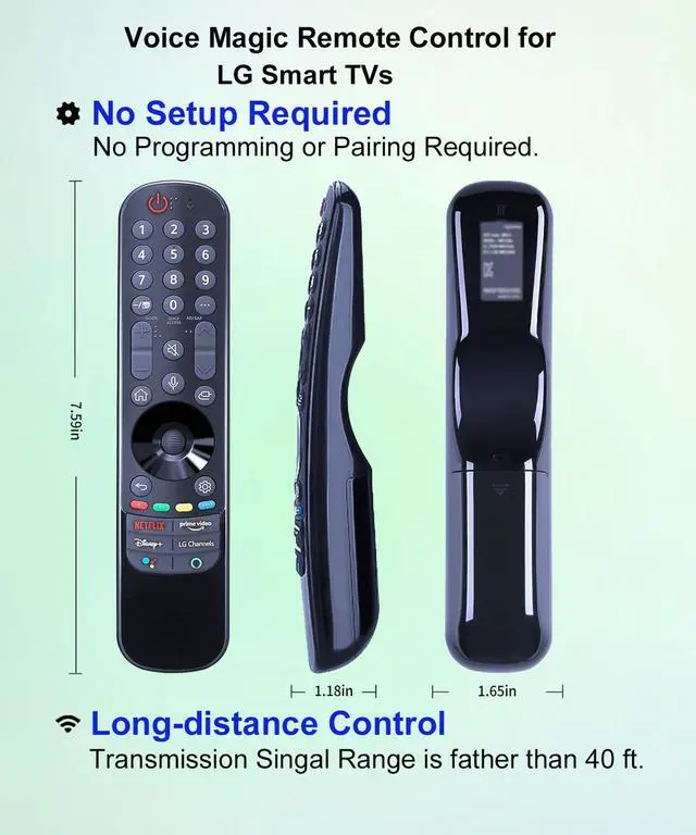 Alt view image 2 of 5 - JISOWA Voice Magic Remote Control Universal for LG Smart TV OLED65G1PUA 55NANO85APA OLED55A1PUA 65UP7100ZUF 65NANO75UPA 43UP7670PUC OLED83C1PUA 75UP7570AUE OLED48C3AUA OLED77C3AUA Replacement