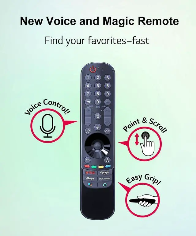 Alt view image 5 of 5 - JISOWA Voice Magic Remote Control Universal for LG Smart TV OLED65G1PUA 55NANO85APA OLED55A1PUA 65UP7100ZUF 65NANO75UPA 43UP7670PUC OLED83C1PUA 75UP7570AUE OLED48C3AUA OLED77C3AUA Replacement