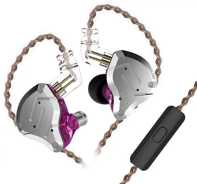 Main image of Five Driver Headphones,KZ ZS10 PRO High Fidelity Noise-Isolating Earbuds/Earphones with Detachable Cable 2Pin 0.75mm (with MIC, Purple)