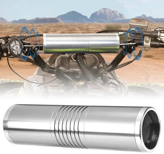 Main image of KEMIMOTO Motorcycle Speaker, ATV Motorcycle Stereo Speaker, Waterproof Motorcycle Radio Sound Bar 0.7-1 in, 60 Watts Max Built-in Amplifier, AUX in, USB, Bluetooth-Compatible, FM Radio, Silver