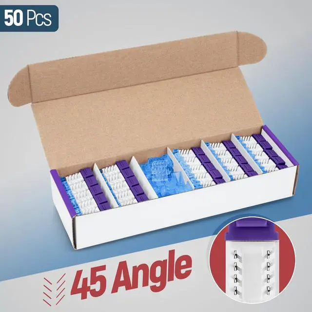 Alt view image 2 of 5 - Everest 45 Degree RJ45 Cat5e Keystone Jacks Slim Profile 50-Pack Purple