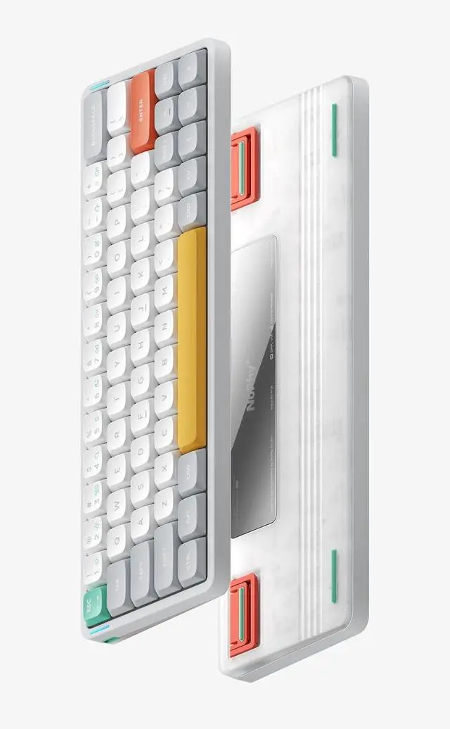 Alt view image 2 of 5 - nuphy Air60 V2 Portable Wireless Keyboard 60% Low Profile Mechanical Keyboard Support QMK/VIA Compatible with Windows/mac OS/Linux Supports Bluetooth 5.1/2.4GHz/Wired (USB-C) White-Gateron Red