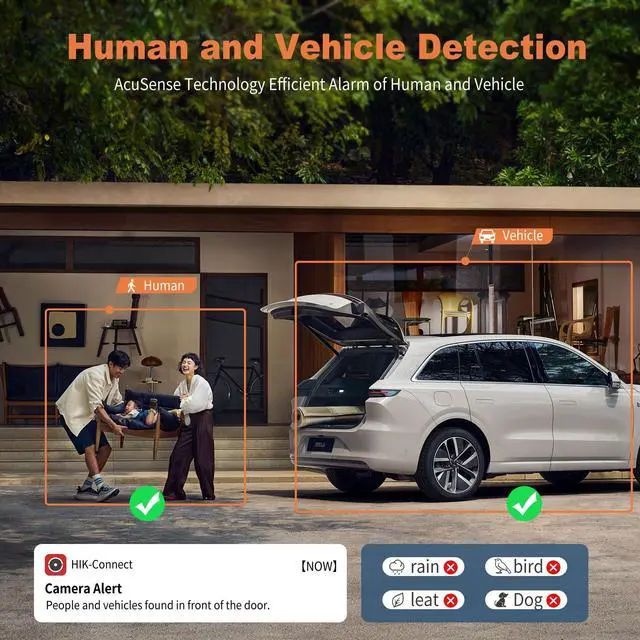 Alt view image 4 of 5 - VisiSecure DS-2CD2183G2-IU HIKVIS0N_AcuSense 4K 8MP POE IP Camera Outdoor,120dB WDR, Vandal-Proof, AI Human/Vehicle Detection, H.265+, IK10 & IP67 Rated,2.8mm Lens with Audio English Version