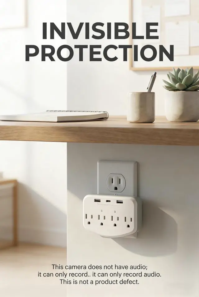 Alt view image 3 of 5 - Kestanlora HD 1080P Spy Camera Hidden Camera WiFi, Wireless Wall Outlet Cam with Motion Detection, Free SD Card, Loop Recording,No Audio Indoor Nanny Cameras for Home Security/Office/Baby & Pet