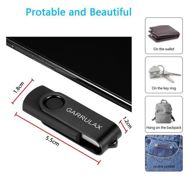 Alt view image 5 of 5 - GARRULAX USB Flash Drive, 128GB USB 2.0 Rotatable Memory Stick Date Storage Pendrive Thumb Drives (2 Pack)
