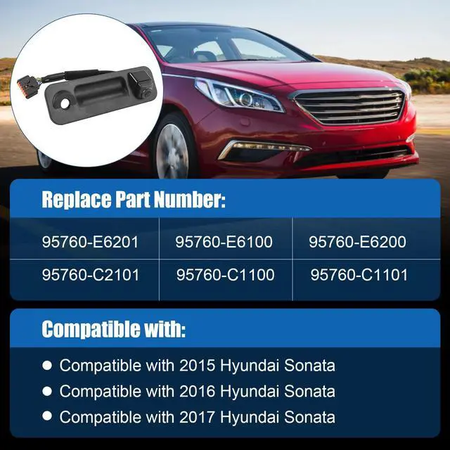 Alt view image 2 of 5 - DICMIC Parking Assist Rear View Backup Camera Compatible with 2015-2017 Hyundai Sonata Replace# 95760-E6201, 95760-C2101
