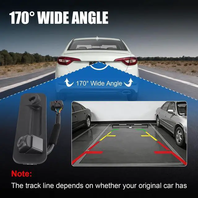 Alt view image 4 of 5 - DICMIC Parking Assist Rear View Backup Camera Compatible with 2015-2017 Hyundai Sonata Replace# 95760-E6201, 95760-C2101