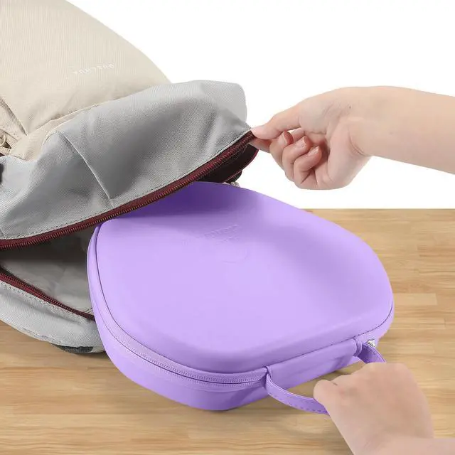 Alt view image 5 of 5 - for Airpods Max Case Cover,Smart Case with Sleep Mode Made by Air pods,Compatible with Apple AirPods Max,Protective Carry Travel Cover Air Pods Pro Max Cases,Headphone,Purple+Purple