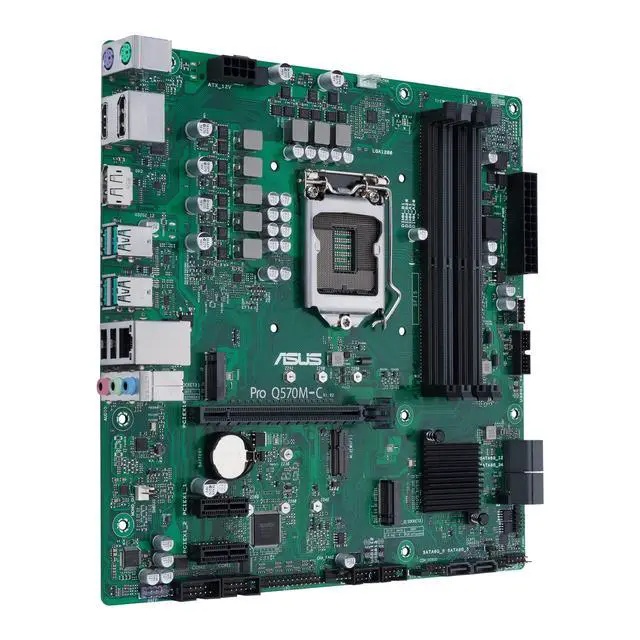 Alt view image 2 of 5 - ASUS Pro Q570M-C/CSM LGA1200 (Intel 10th&11th Gen) mATX Commercial Motherboard (PCIe 4.0,1 LAN,Front Panel USB 3.2 Type-C, Intel vPro,2X DP,TPM 2.0 IC,COM debug Header,self-Recovering BIOS,