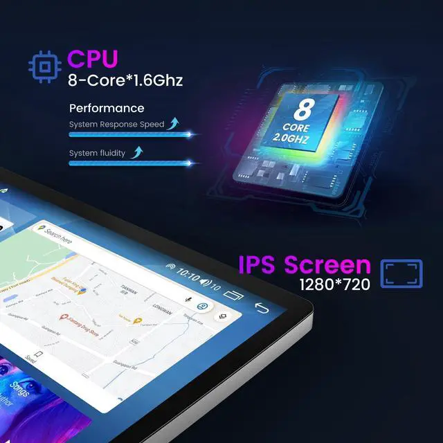 Alt view image 4 of 5 - Android 13 Android Car Touch Screen for Ford Mustang Radio Upgrade 2010 2011 2012 2013 2014,10 inch Head Unit 8 Core 4G+64G,w/Wireless Carplay/Android Auto/DSP/4G/WiFi/Bluetooth/AM/FM Head Unit