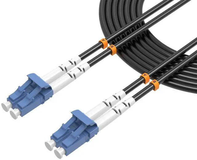 Main image of lidkew Fiber Patch Cable LC/UPC to LC/UPC Single Mode Duplex Outdoor Armored Fiber Optic Cable Jumper Optical Patch Cord,20M/65.6FT 9/125m, TPU LSZH Black