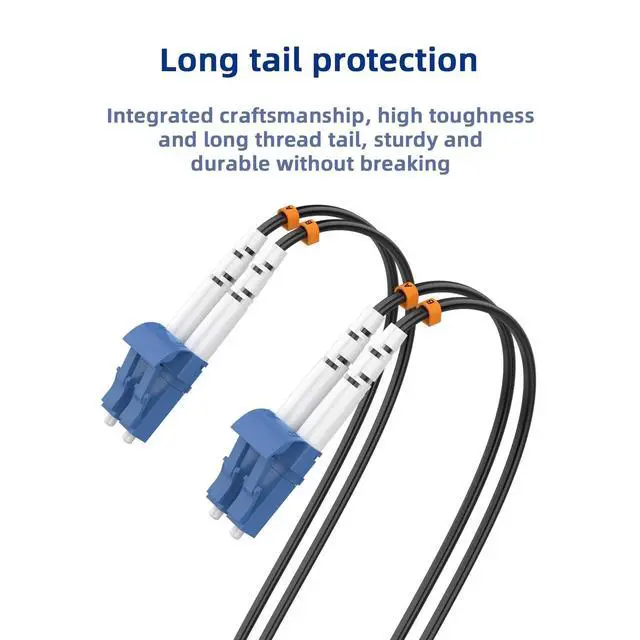 Alt view image 5 of 5 - lidkew Fiber Patch Cable LC/UPC to LC/UPC Single Mode Duplex Outdoor Armored Fiber Optic Cable Jumper Optical Patch Cord,20M/65.6FT 9/125m, TPU LSZH Black