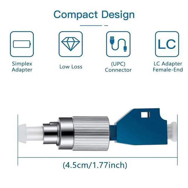 Alt view image 3 of 5 - Duogalia Fiber Optic Adapter, FC/UPC Male - LC/UPC Female Singlemode(10PC)