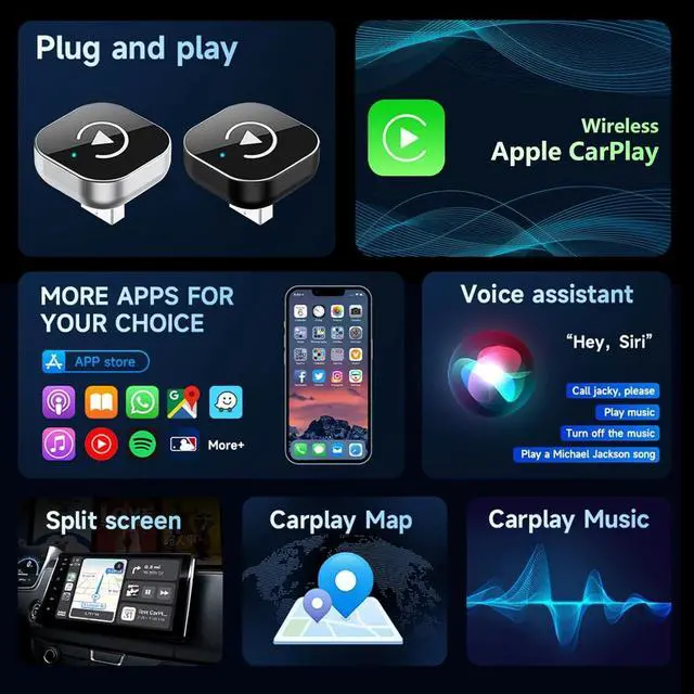 Alt view image 4 of 5 - Wireless CarPlay Adapter for iPhone, Apple CarPlay Wireless Converter
