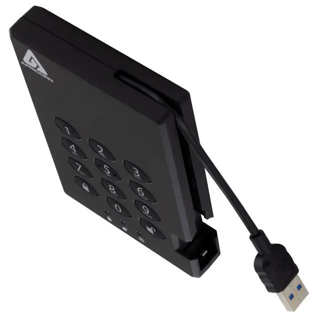 Alt view image 3 of 5 - Apricorn 1TB Aegis Padlock USB 3.0 256-bit AES XTS Hardware Encrypted Portable External Hard Drive (A25-3PL256-1000)