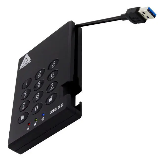 Alt view image 5 of 5 - Apricorn 1TB Aegis Padlock USB 3.0 256-bit AES XTS Hardware Encrypted Portable External Hard Drive (A25-3PL256-1000)