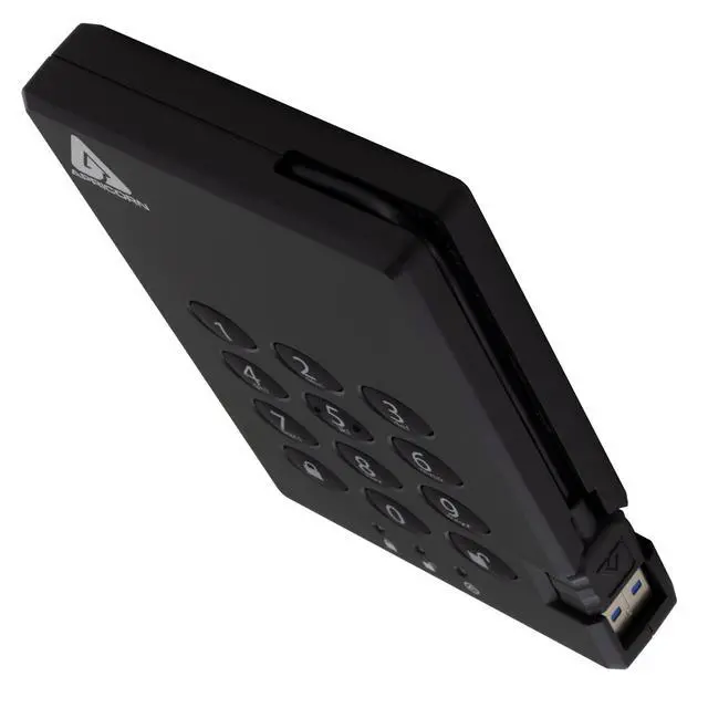 Alt view image 4 of 5 - Apricorn 1TB Aegis Padlock USB 3.0 256-bit AES XTS Hardware Encrypted Portable External Hard Drive (A25-3PL256-1000)