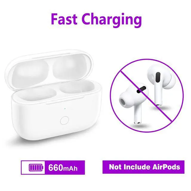 Alt view image 2 of 5 - Wireless Charging Case for Air pod pro, Charger Case Replacement with Sync Button and Built-in 660 mAH Battery, No Earbuds Include (White pro 1)