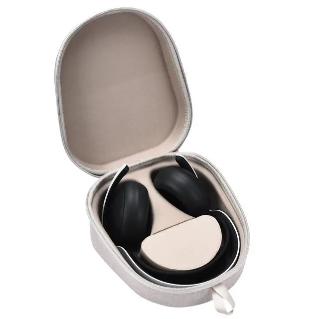 Alt view image 4 of 5 - Headphones Case for Sony Pulse Elite Wireless Headset Storage Case for Sony Headset Wireless Easy to Carry Portable Headset Travel Bag (Light Gray)