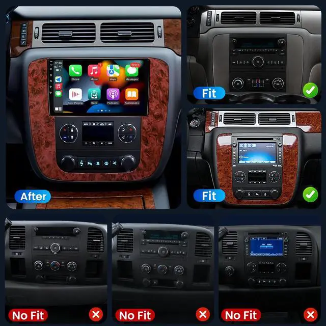 Alt view image 2 of 5 - 8Core+32G ROM Android 13 Car Radio for Chevy Tahoe Suburban Silverado GMC Yukon 2007-2013: 9" HD IPS Touchscreen Stereo with Carplay Android Auto 5G WiFi Bluetooth5.0 Backup Camera GPS FM/AM DSP SWC