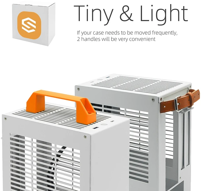Alt view image 3 of 5 - SGPC K39 5L Mini ITX Case,Portable SFF Gaming Chassis,White PCIe 3.0 Edition