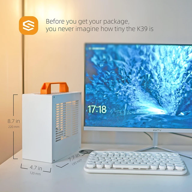 Alt view image 4 of 5 - SGPC K39 5L Mini ITX Case,Portable SFF Gaming Chassis,White PCIe 3.0 Edition