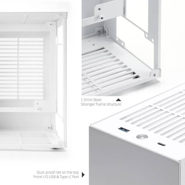 Alt view image 5 of 5 - SGPC K39 5L Mini ITX Case,Portable SFF Gaming Chassis,White PCIe 3.0 Edition