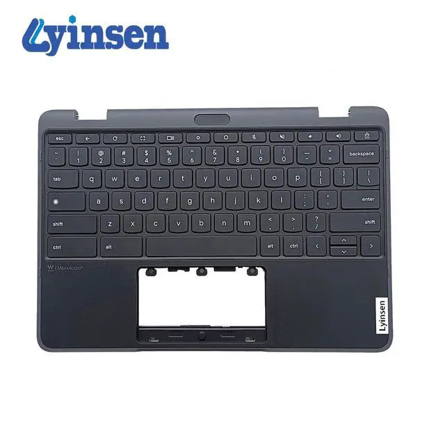 Alt view image 2 of 5 - Lyinsen Replacement for Lenovo Chromebook 300E Yoga Gen 4nd 82W2 82W3 Laptop Upper Case Palmrest Keyboard Assembly Part 11.6" 5M11H62893 Top Cover Black(NO WFC)