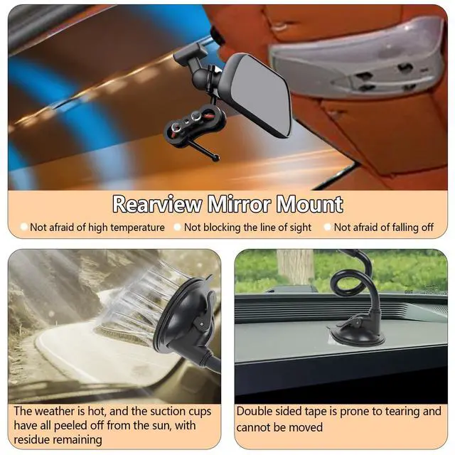 Alt view image 5 of 5 - for Garmin Dash Cam Mount,Compatible with Garmin Mini/Mini 2/Mini 3/45/46/47/55/56/57/65W/66W/67W/Tandem/ X110/X210/X310 etc Dash Cam,Aluminum Rearview Mirror Bracket Kit (8.55mm Ball Heads)