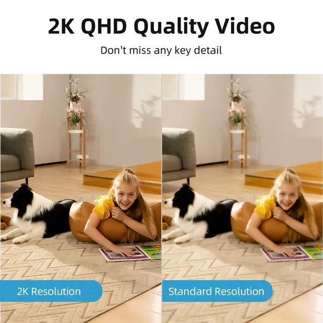 Alt view image 4 of 5 - aosu 2K Security Camera Indoor, Baby Monitor Pet Camera 360-Degree for Home Security with 2.4 GHz Wi-Fi Router, One-Touch Call, Smart Motion Tracking, IR Night Vision, Compatible with Alexa