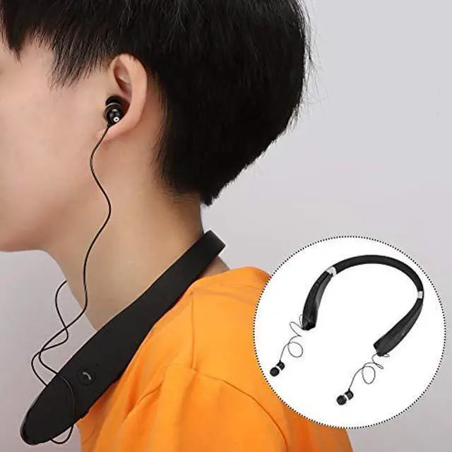 Alt view image 5 of 5 - gernie Bluetooth Neckband Headphones, 16H Playtime, Noise Isolating Earbuds, Foldable Design, Retractable Earbuds, Sports Sweatproof, Crystal Clear Calls (Black)
