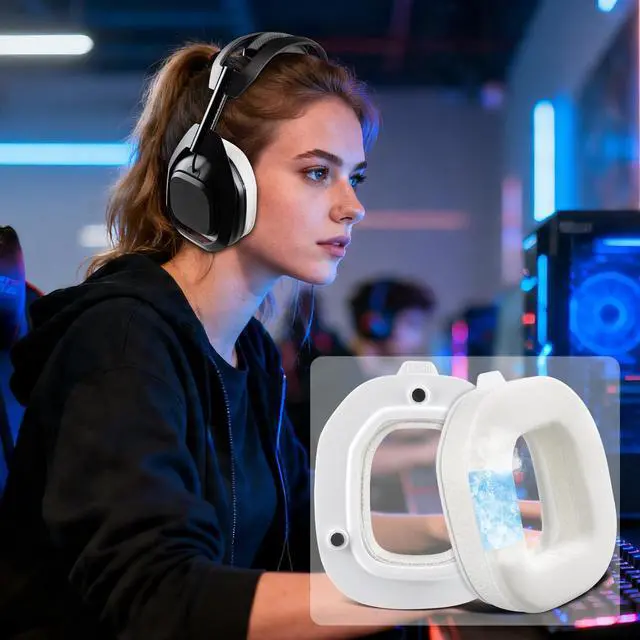 Alt view image 4 of 4 - SOULWIT Cooling Gel Replacement Earpads for Astro A50X/A50 Gen4/A50 Gen5 (Do Not Fit A50 Gen 3) Headset, Ear Pads Cushions with Ice Silk Fabric and High-Density Foam - White