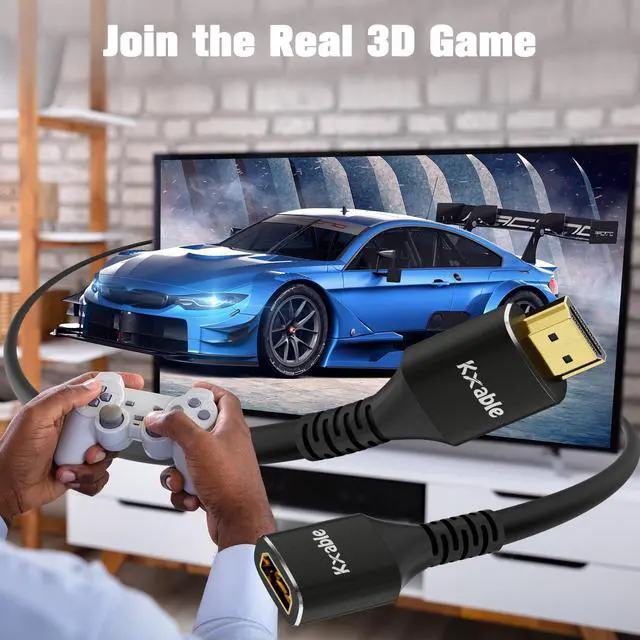 Alt view image 5 of 5 - 8K HDMI Extension Cable 30 FT, HDMI 2.1 Ultra High Speed Male to Female Cord Adapter, 24AWG OFC Conductor, Compatible with Roku TV Stick PS5 PS4 Xbox Laptop PC Player Google Chromecast Wii U HDTV