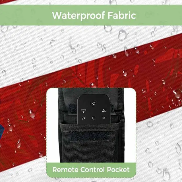 Alt view image 3 of 5 - Puerto Rico Flag Outdoor TV Cover Waterproof Weatherproof, Patriots Palm Leaves Television Covers for 60 to 65 Inch Star Red Strips Outside TV Screen Protector Shield, 58"W x 37"H x 4.5"D