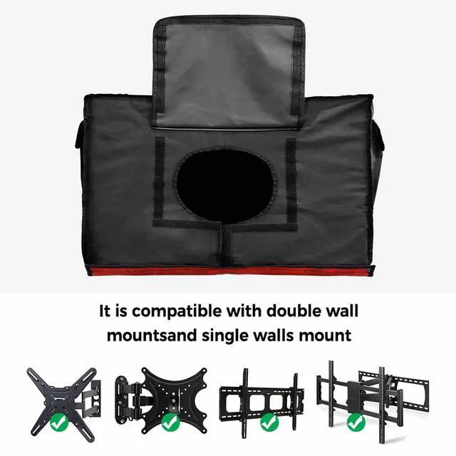 Alt view image 4 of 5 - Puerto Rico Flag Outdoor TV Cover Waterproof Weatherproof, Patriots Palm Leaves Television Covers for 60 to 65 Inch Star Red Strips Outside TV Screen Protector Shield, 58"W x 37"H x 4.5"D