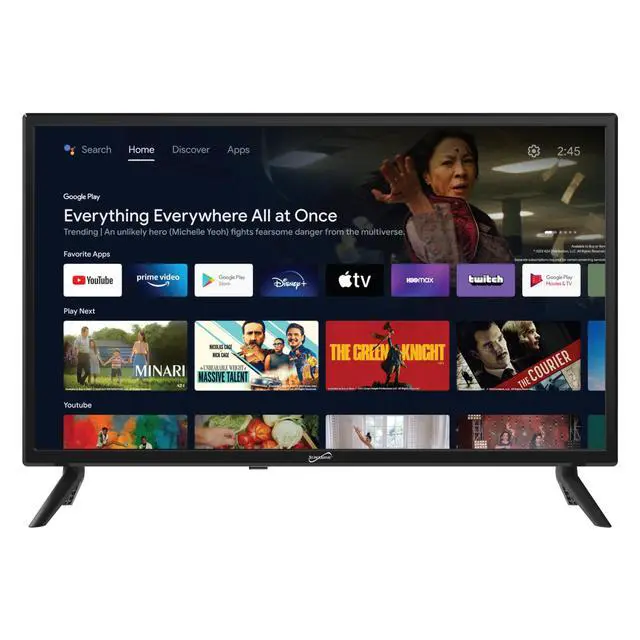 Alt view image 5 of 5 - Supersonic SC-2450GTV-A 24-inch DLED SMART HDTV with Google Assistant, ATSC & NTSC System, HDMI USB Input, WiFi, 1080p Resolution, 16.7M Colors,60Hz Refresh Rate, Bluetooth, AC/DC Compatible