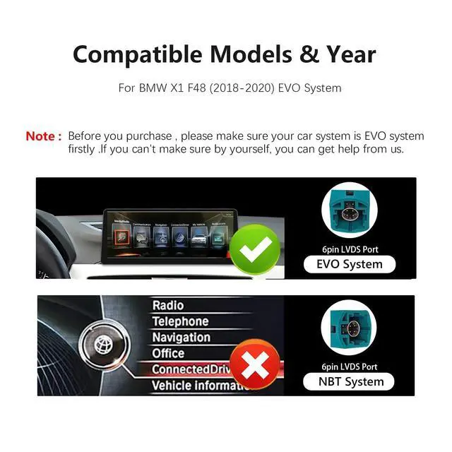 Alt view image 2 of 5 - Ultra Narrow 12.3-inch 1920 * 720 Car Radio for BMW X1 F48 2018-2020 EVO Carplay Android Auto Multimedia Audio Stereo Touchscreen Bluetooth with Reverse Camera (Linux EVO System)