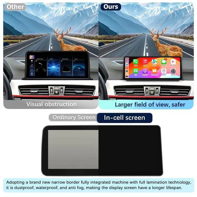Alt view image 5 of 5 - Ultra Narrow 12.3-inch 1920 * 720 Car Radio for BMW X1 F48 2018-2020 EVO Carplay Android Auto Multimedia Audio Stereo Touchscreen Bluetooth with Reverse Camera (Linux EVO System)