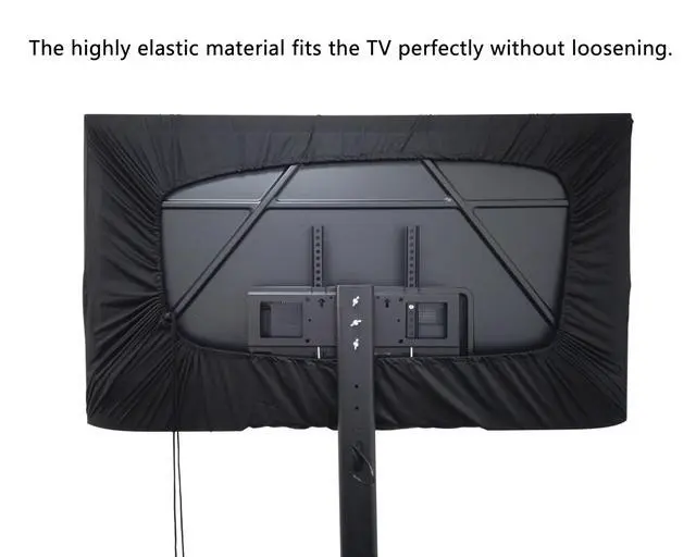 Alt view image 5 of 5 - Indoor TV dust cover, elastic fabric with adjustable size, Suitable for most brands of 40-45 inch flat or curved TVs (Black, 40 - 45 inches)