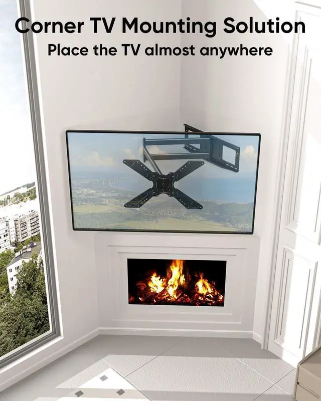 Alt view image 3 of 5 - FORGING MOUNT Long Arm TV Wall Mount with 48.03" Extension for 26''-75'' TVs/Monitor, Corner TV Mount Landscape to Portrait,Full Motion,Swivel,Tilt bracket, Holds 110 lbs,VESA 600x400mm,16"-24'' Studs